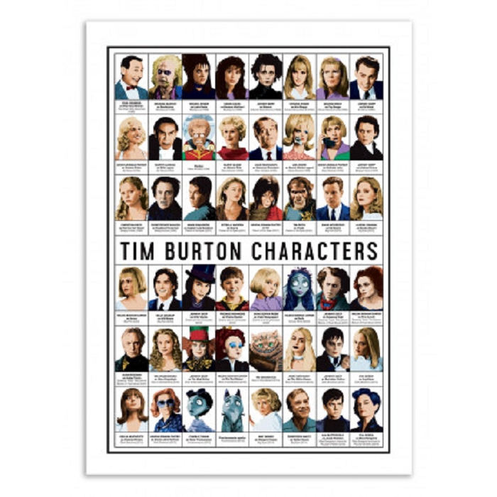 Wall edition poster tim burton characters 