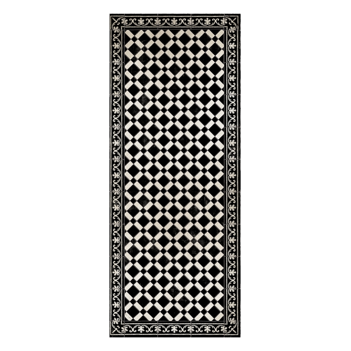 Beija flor tapis tiles xlrunner 80*195 vinyl diamond noir