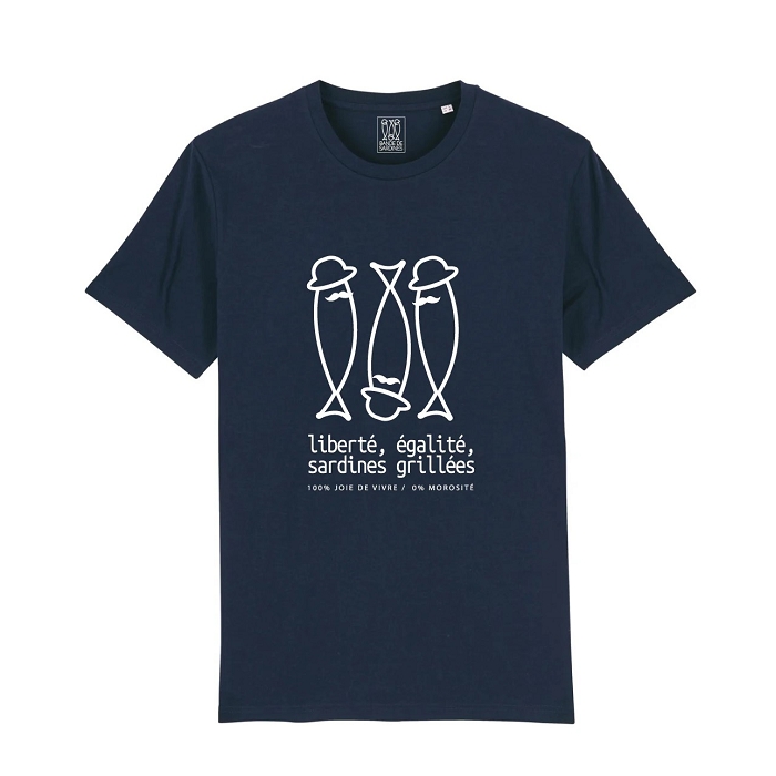 Bande de sardines tee shirt homme grillade navy